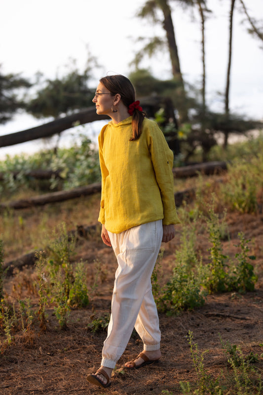Holy Hood - Naturally Dyed Hemp Hoodie - Sun Yellow
