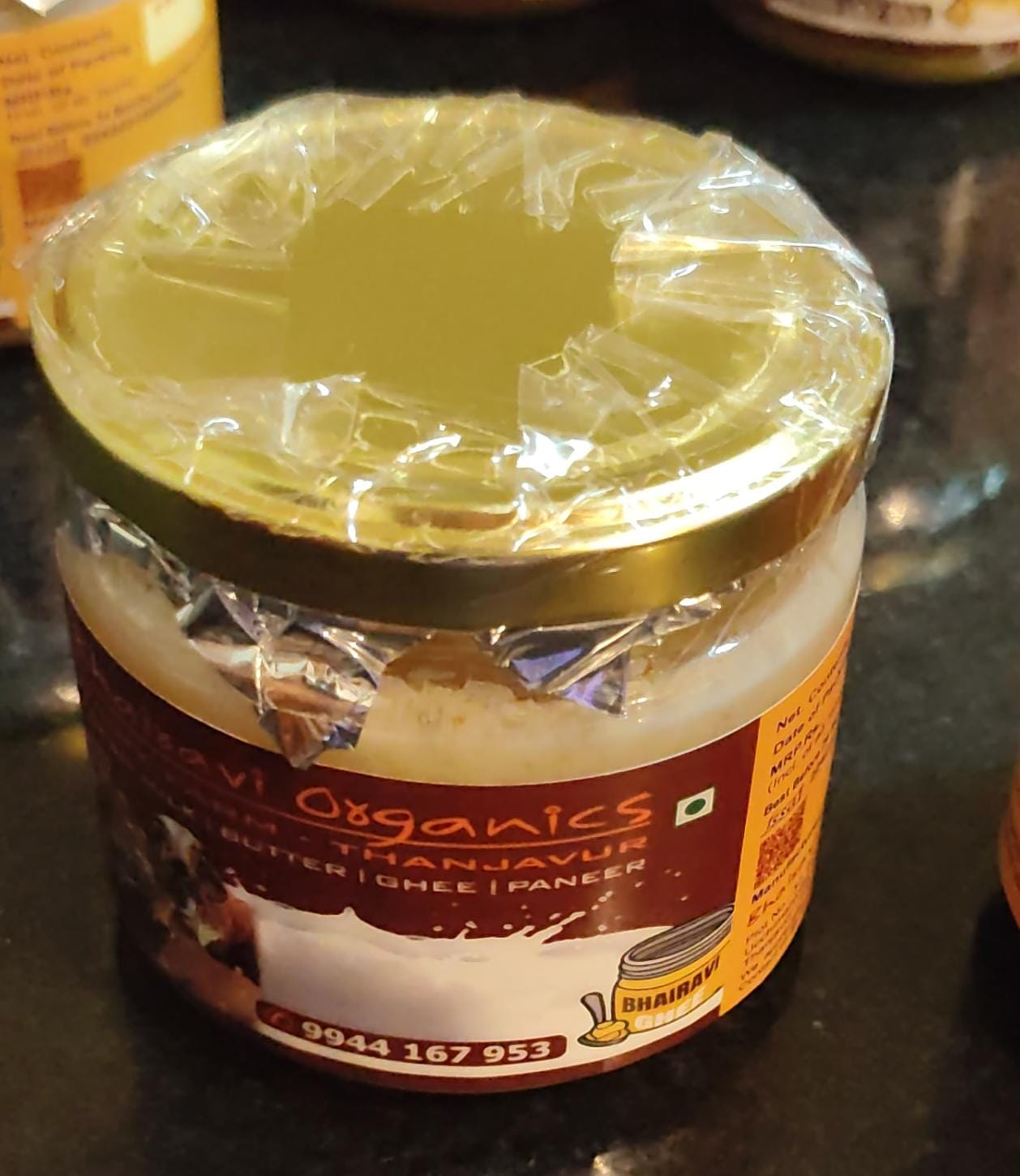 Bhairavi Organics A2 Desi Cow Ghee – 250 ml